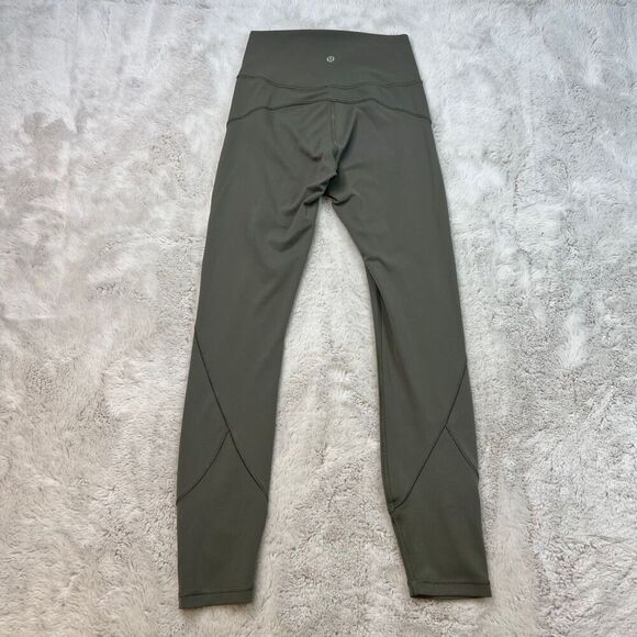 Lululemon In Movement Tight Leggings High Rise 25” Inseam Womens 4 Olive Green - Picture 9 of 10